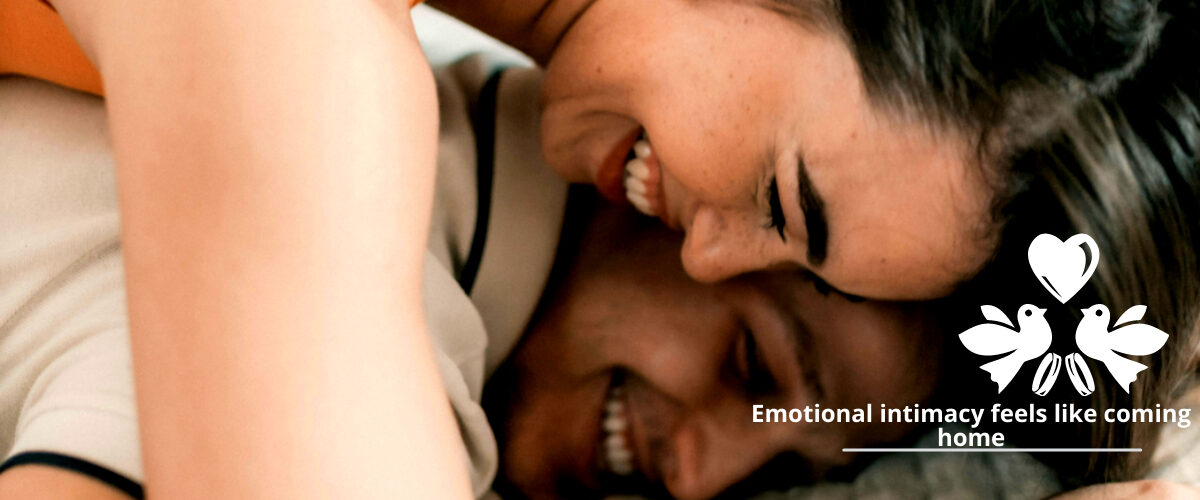 Couple experiencing emotional intimacy in a quiet, peaceful moment together