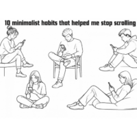 Group of people scrolling on their smartphones, highlighting modern digital habits and excessive screen time.