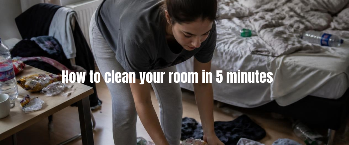 A clean and tidy bedroom after using quick 5 minute room cleaning hacks, demonstrating how to clean your room fast.