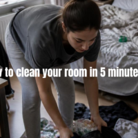 A clean and tidy bedroom after using quick 5 minute room cleaning hacks, demonstrating how to clean your room fast.